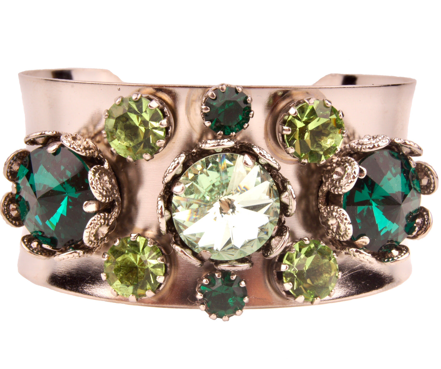 Floral Filigree Bangle Emerald