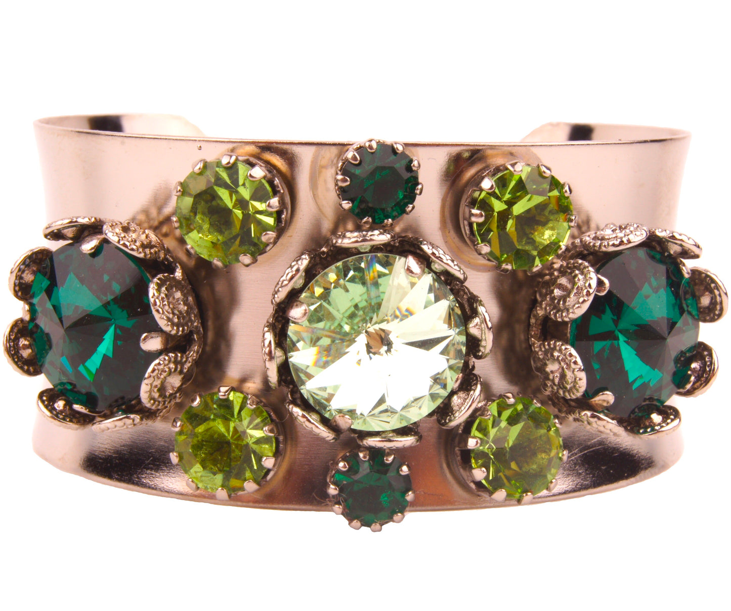 Floral Filigree Bangle Emerald