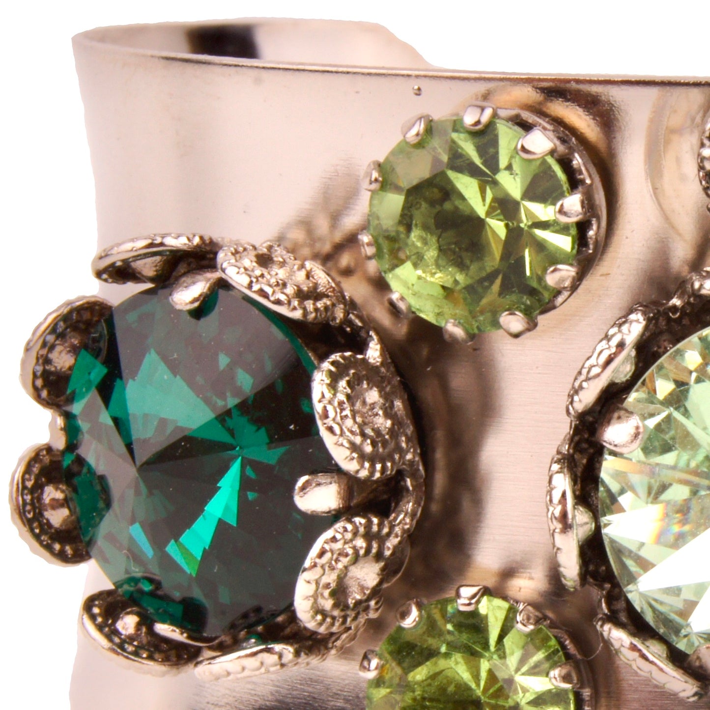 Floral Filigree Bangle Emerald