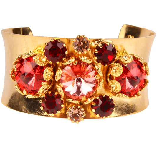 Floral Filigree Bangle Red
