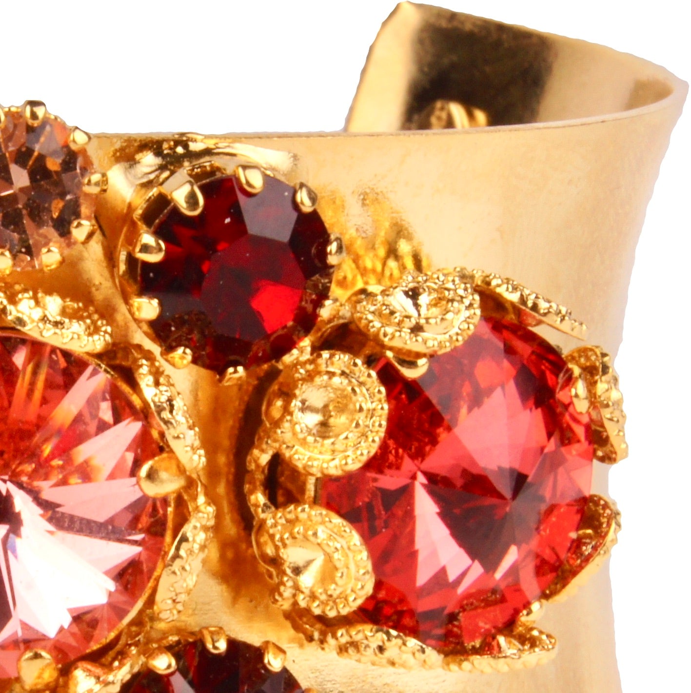 Floral Filigree Bangle Red