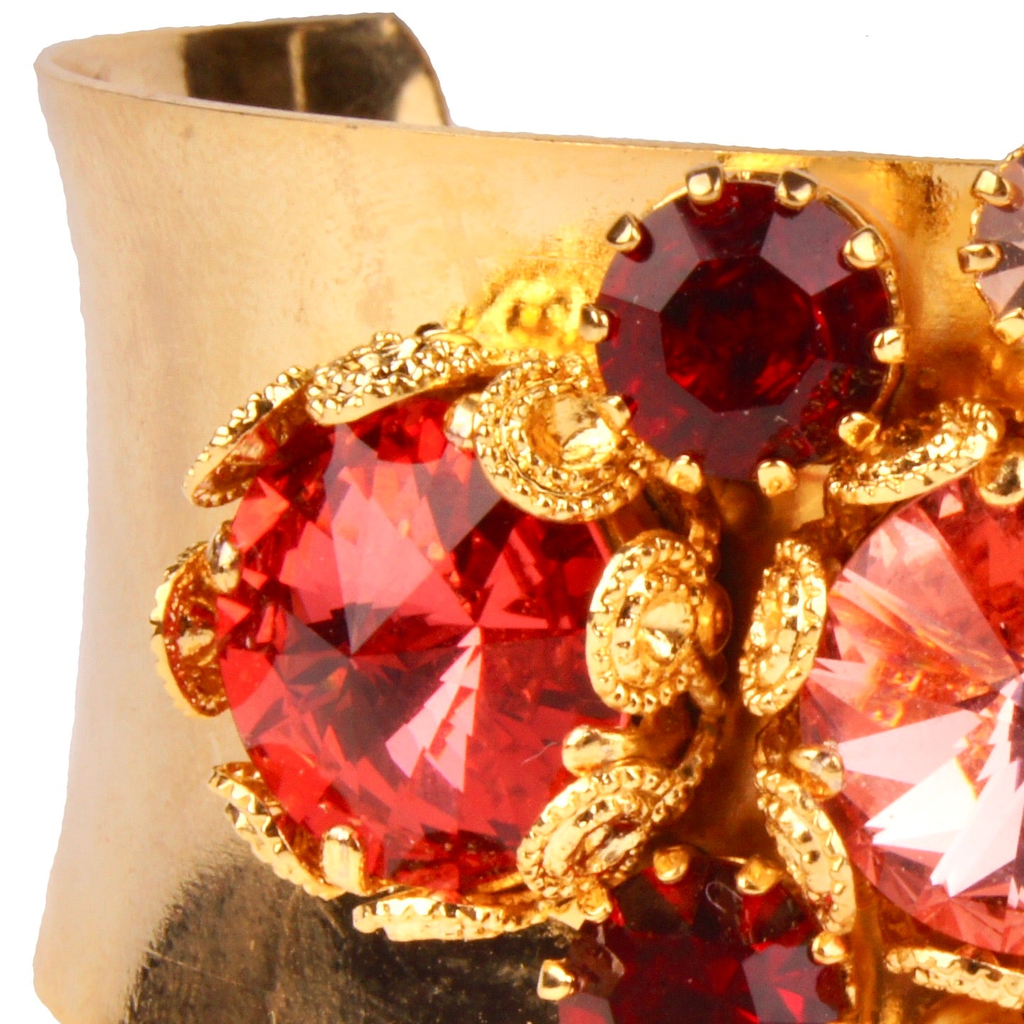Floral Filigree Bangle Red