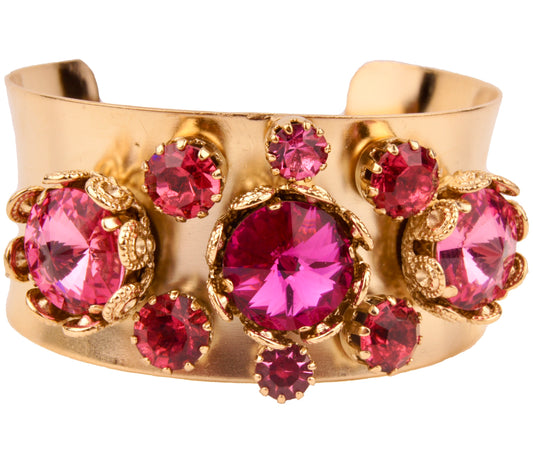 Floral Filigree Bangle Pink