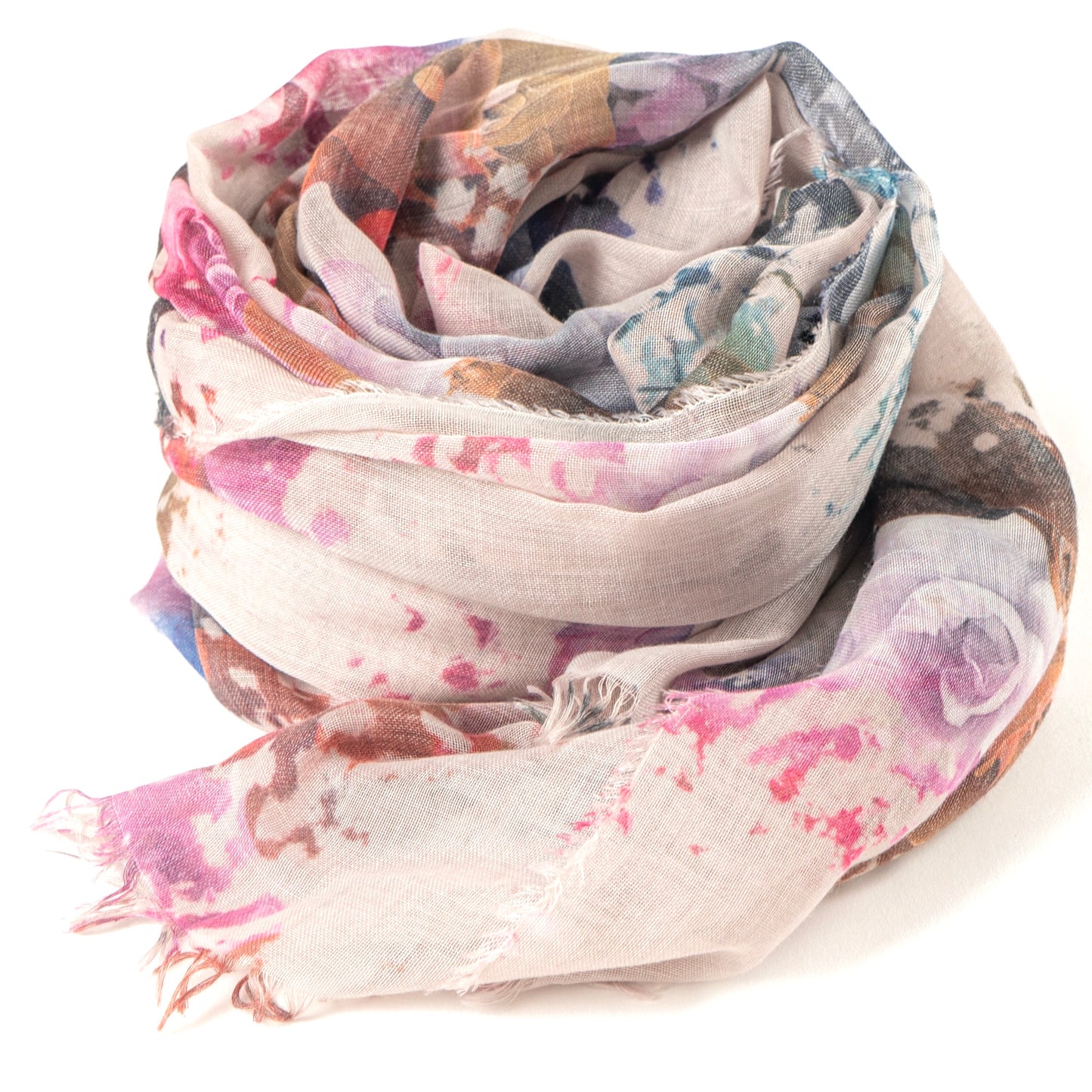 Bamboo Foulard Rosé Flowers
