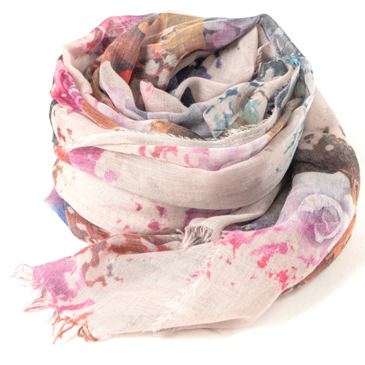 Bamboo Foulard Rosé Flowers