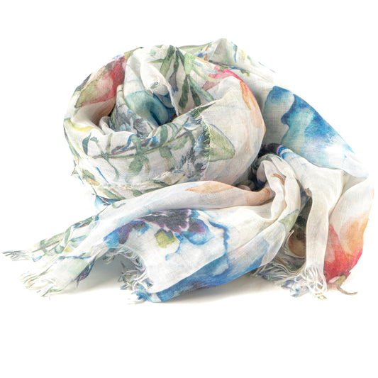 Bamboo Foulard Colorful Flowers