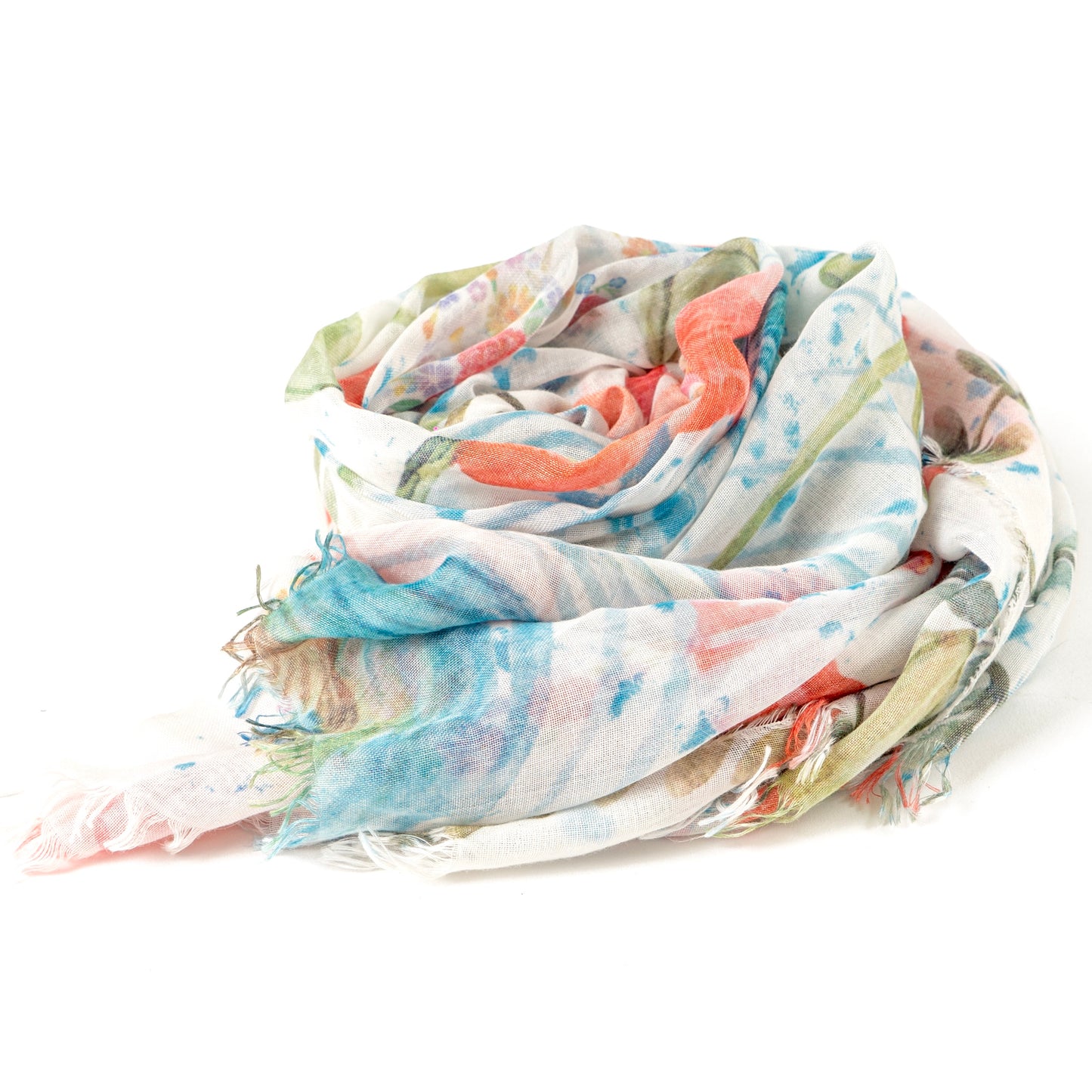 Bamboo Foulard Orange Flowers