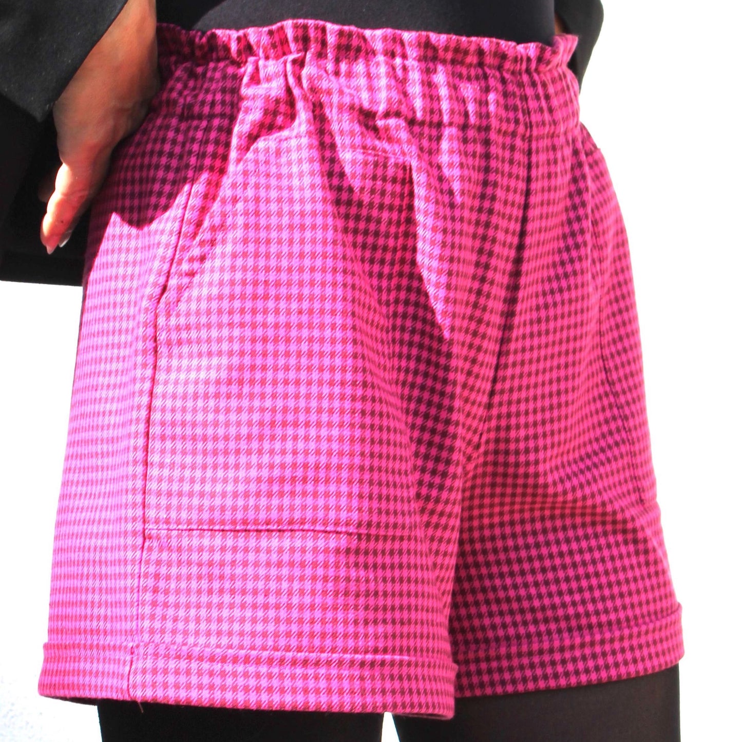 Checkered Fabric Shorts