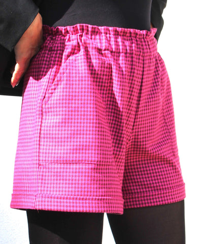 Checkered Fabric Shorts